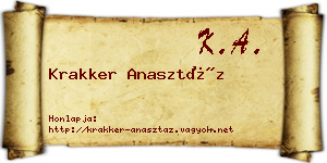 Krakker Anasztáz névjegykártya
